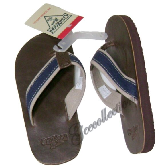 OshKosh B'gosh Other - NWT Oshkosh B'gosh Boys Brown Flip Flop Sandal Jared-13 Slip-On  Size 12Y